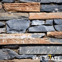 Натуральный камень для фасада RKS SLATE Rusty Black Quartz Strips