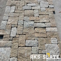 Камень для облицовки камина RKS SLATE Sesame Yellow Quartz Temple