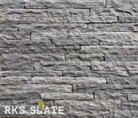 Натуральный камень для фасада RKS SLATE Monsoon Black Quartz Strips
